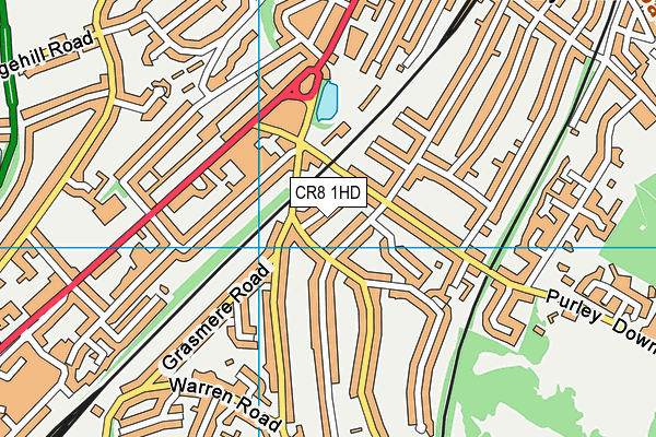 CR8 1HD map - OS VectorMap District (Ordnance Survey)