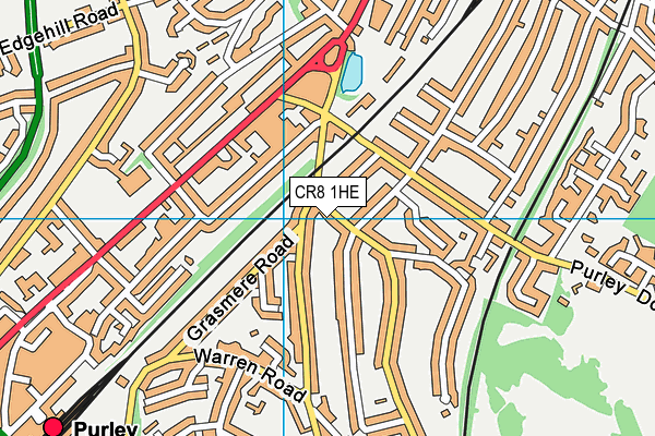 CR8 1HE map - OS VectorMap District (Ordnance Survey)