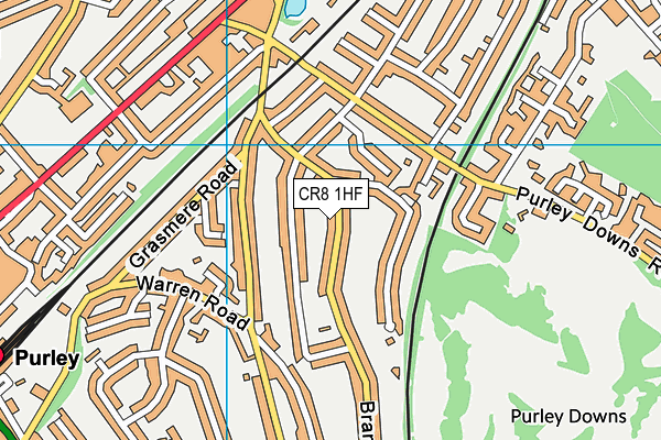 CR8 1HF map - OS VectorMap District (Ordnance Survey)