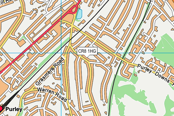 CR8 1HG map - OS VectorMap District (Ordnance Survey)