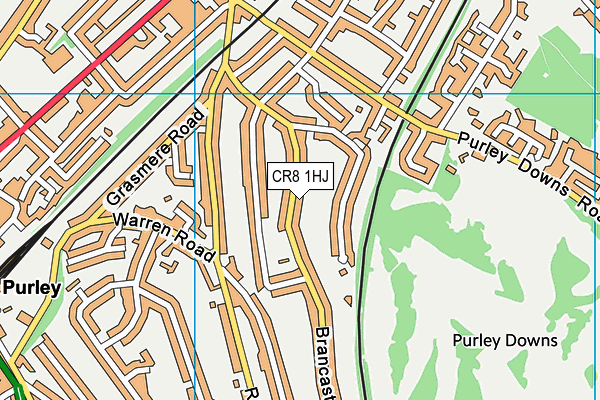 CR8 1HJ map - OS VectorMap District (Ordnance Survey)