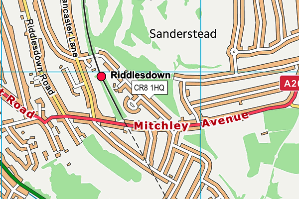 Riddlesdown Lawn Tennis Club map (CR8 1HQ) - OS VectorMap District (Ordnance Survey)