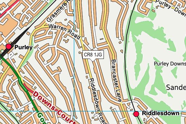 CR8 1JG map - OS VectorMap District (Ordnance Survey)