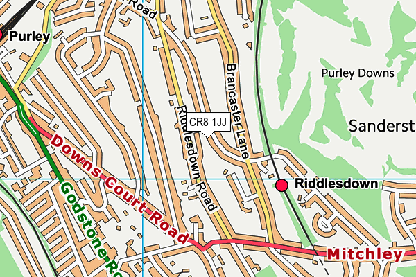 CR8 1JJ map - OS VectorMap District (Ordnance Survey)