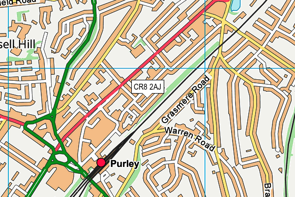 CR8 2AJ map - OS VectorMap District (Ordnance Survey)