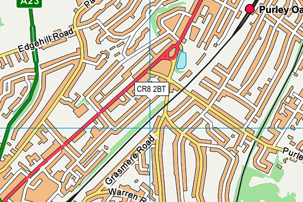 CR8 2BT map - OS VectorMap District (Ordnance Survey)