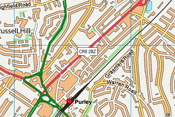 CR8 2BZ map - OS VectorMap District (Ordnance Survey)