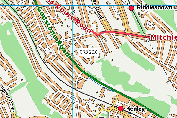 CR8 2DX map - OS VectorMap District (Ordnance Survey)