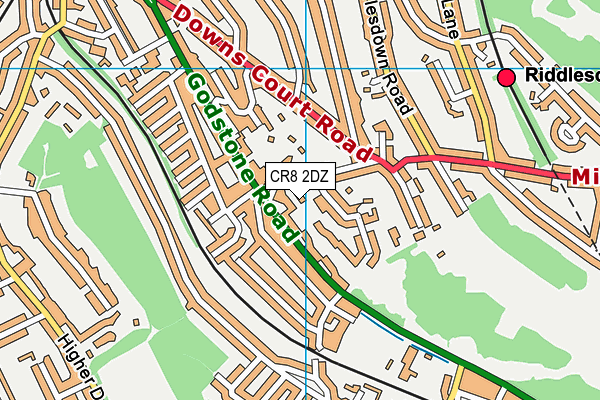 CR8 2DZ map - OS VectorMap District (Ordnance Survey)