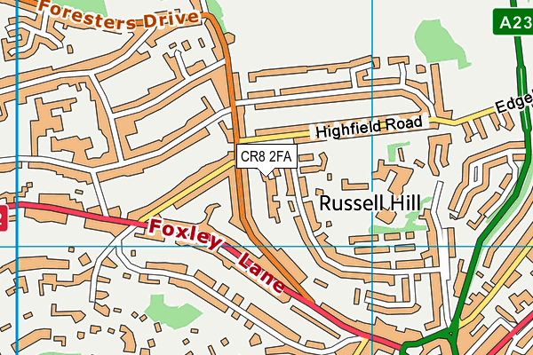 CR8 2FA map - OS VectorMap District (Ordnance Survey)