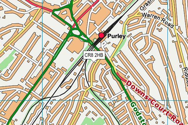 CR8 2HB map - OS VectorMap District (Ordnance Survey)