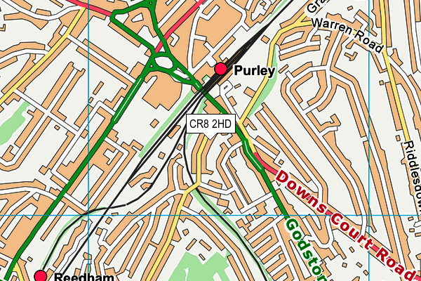 CR8 2HD map - OS VectorMap District (Ordnance Survey)