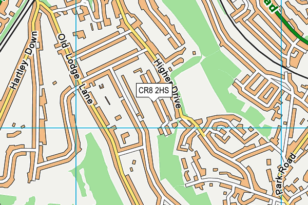 CR8 2HS map - OS VectorMap District (Ordnance Survey)