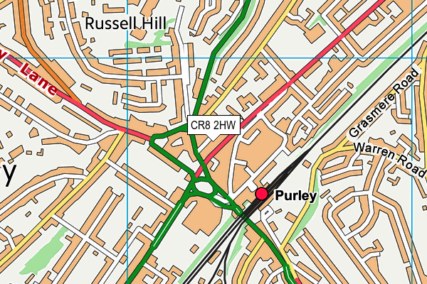 CR8 2HW map - OS VectorMap District (Ordnance Survey)