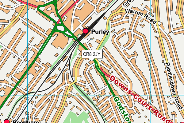 CR8 2JY map - OS VectorMap District (Ordnance Survey)