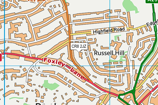 CR8 2JZ map - OS VectorMap District (Ordnance Survey)