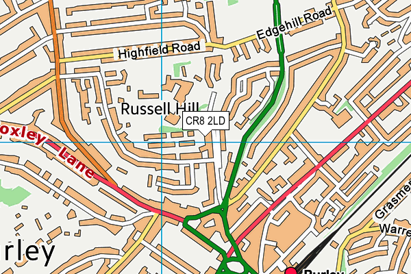 CR8 2LD map - OS VectorMap District (Ordnance Survey)