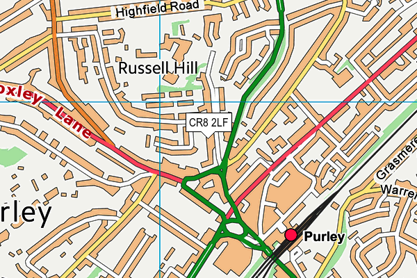 CR8 2LF map - OS VectorMap District (Ordnance Survey)