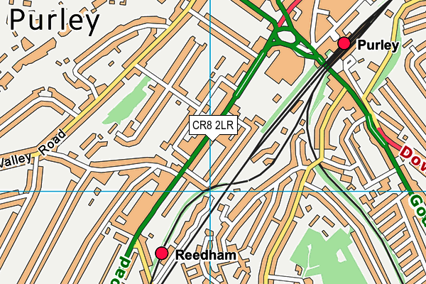 CR8 2LR map - OS VectorMap District (Ordnance Survey)