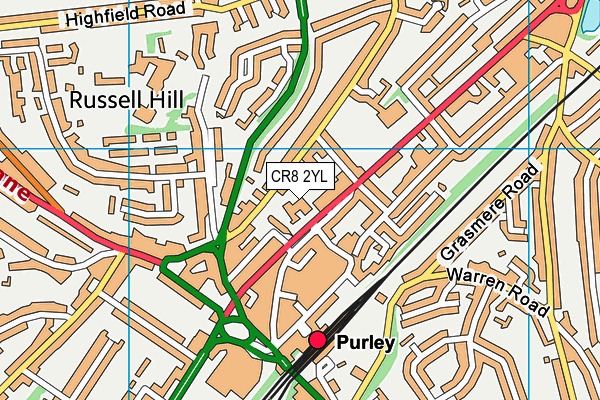 CR8 2YL map - OS VectorMap District (Ordnance Survey)