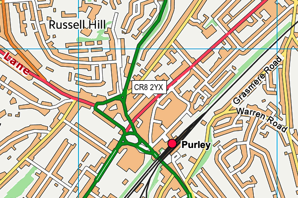 CR8 2YX map - OS VectorMap District (Ordnance Survey)