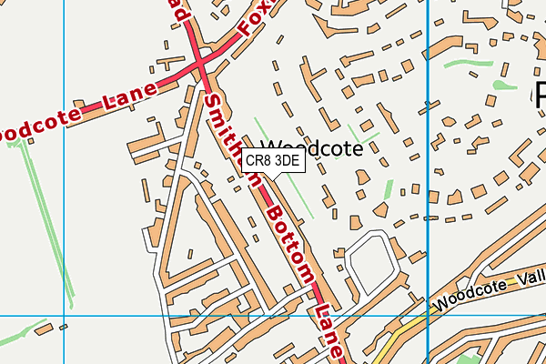 CR8 3DE map - OS VectorMap District (Ordnance Survey)