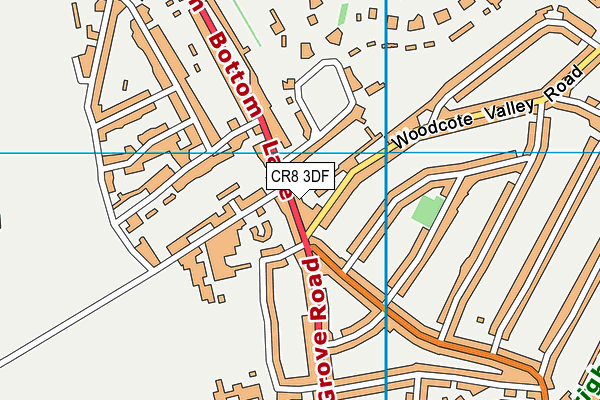 CR8 3DF map - OS VectorMap District (Ordnance Survey)