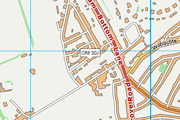 CR8 3DJ map - OS VectorMap District (Ordnance Survey)