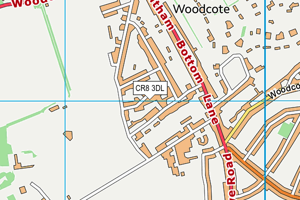CR8 3DL map - OS VectorMap District (Ordnance Survey)