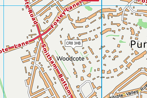 Lodge School (Closed) map (CR8 3HB) - OS VectorMap District (Ordnance Survey)