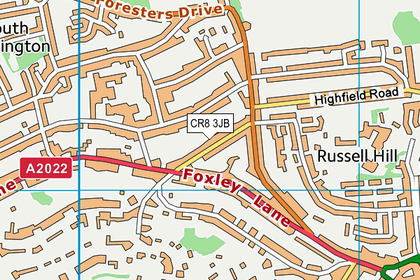 CR8 3JB map - OS VectorMap District (Ordnance Survey)