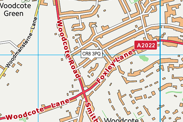 CR8 3PQ map - OS VectorMap District (Ordnance Survey)