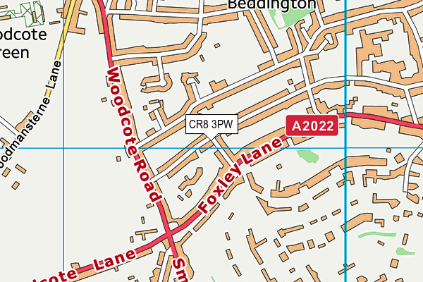 CR8 3PW map - OS VectorMap District (Ordnance Survey)