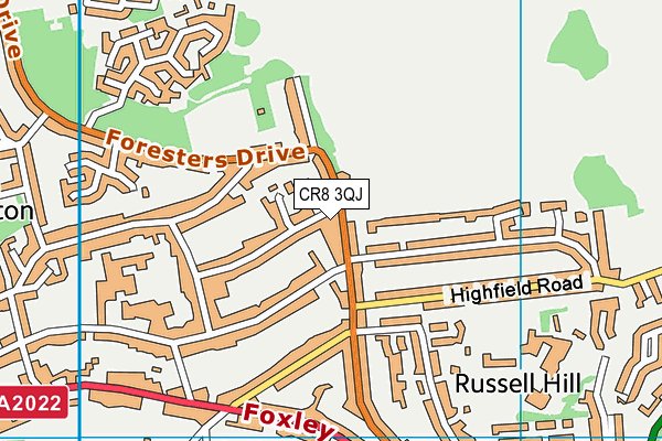 The John Fisher School Sports Ground map (CR8 3QJ) - OS VectorMap District (Ordnance Survey)