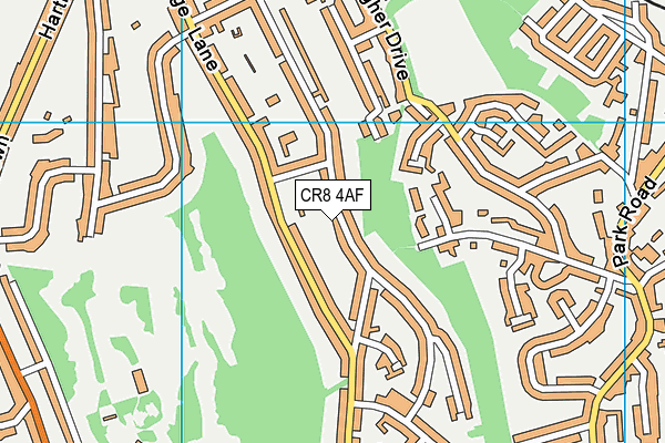 CR8 4AF map - OS VectorMap District (Ordnance Survey)