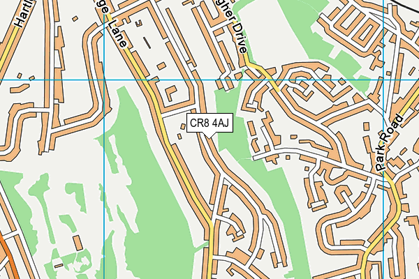 CR8 4AJ map - OS VectorMap District (Ordnance Survey)