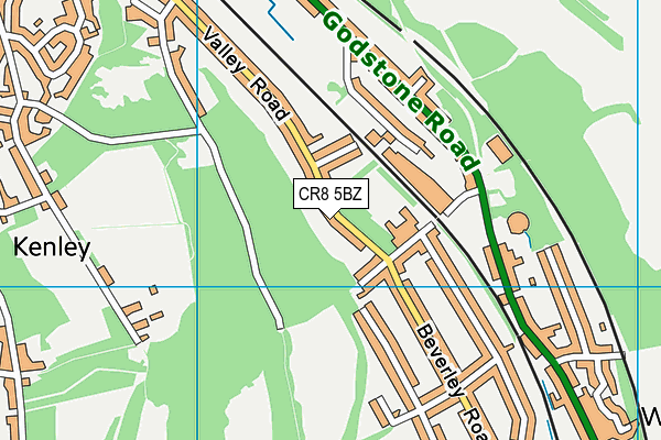 CR8 5BZ map - OS VectorMap District (Ordnance Survey)