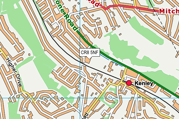 Kenley Sports Club map (CR8 5NF) - OS VectorMap District (Ordnance Survey)