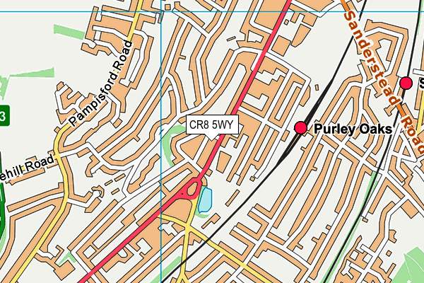 CR8 5WY map - OS VectorMap District (Ordnance Survey)