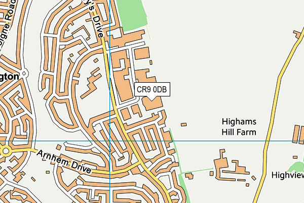 CR9 0DB map - OS VectorMap District (Ordnance Survey)