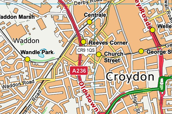 CR9 1QS map - OS VectorMap District (Ordnance Survey)