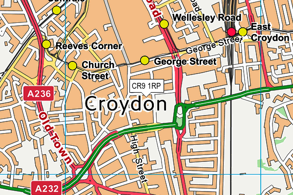 CR9 1RP map - OS VectorMap District (Ordnance Survey)