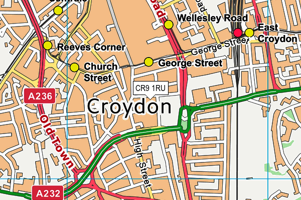 CR9 1RU map - OS VectorMap District (Ordnance Survey)