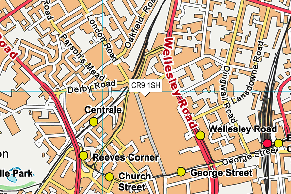 CR9 1SH map - OS VectorMap District (Ordnance Survey)