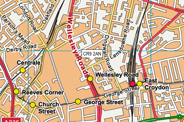 CR9 2AN map - OS VectorMap District (Ordnance Survey)