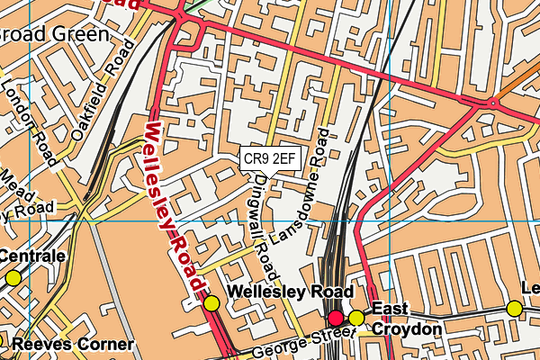 CR9 2EF map - OS VectorMap District (Ordnance Survey)