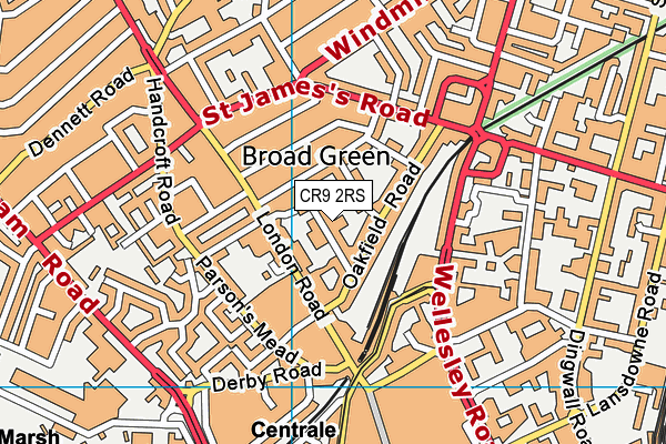 CR9 2RS map - OS VectorMap District (Ordnance Survey)