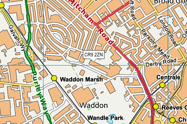 CR9 2ZN map - OS VectorMap District (Ordnance Survey)