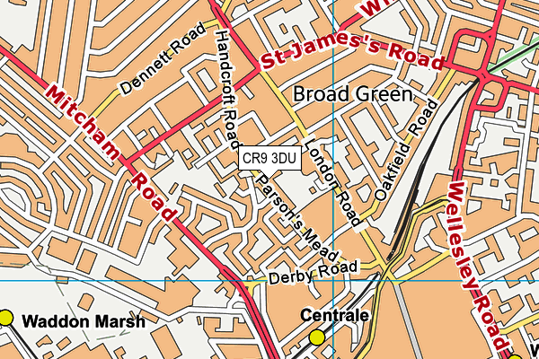 CR9 3DU map - OS VectorMap District (Ordnance Survey)