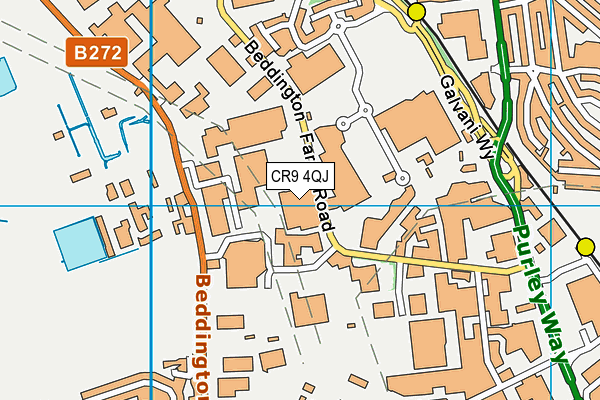 CR9 4QJ map - OS VectorMap District (Ordnance Survey)